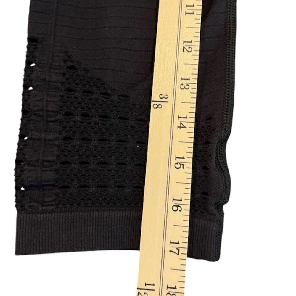 GYMSHARK Energy+ Seamless Stretch Cropped Mesh Leggings Contoured Black Small - Picture 8 of 9